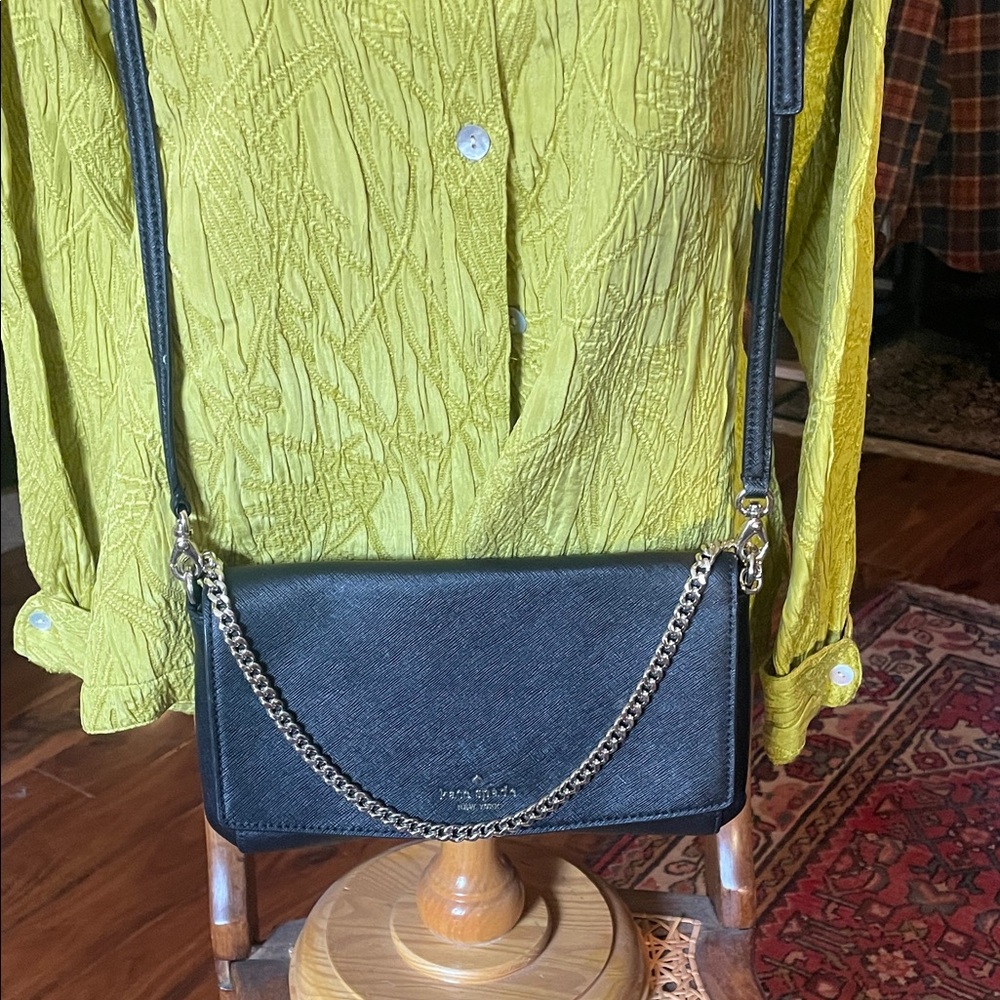 kate spade Black Laurel Way Crossbody with Gold Chain